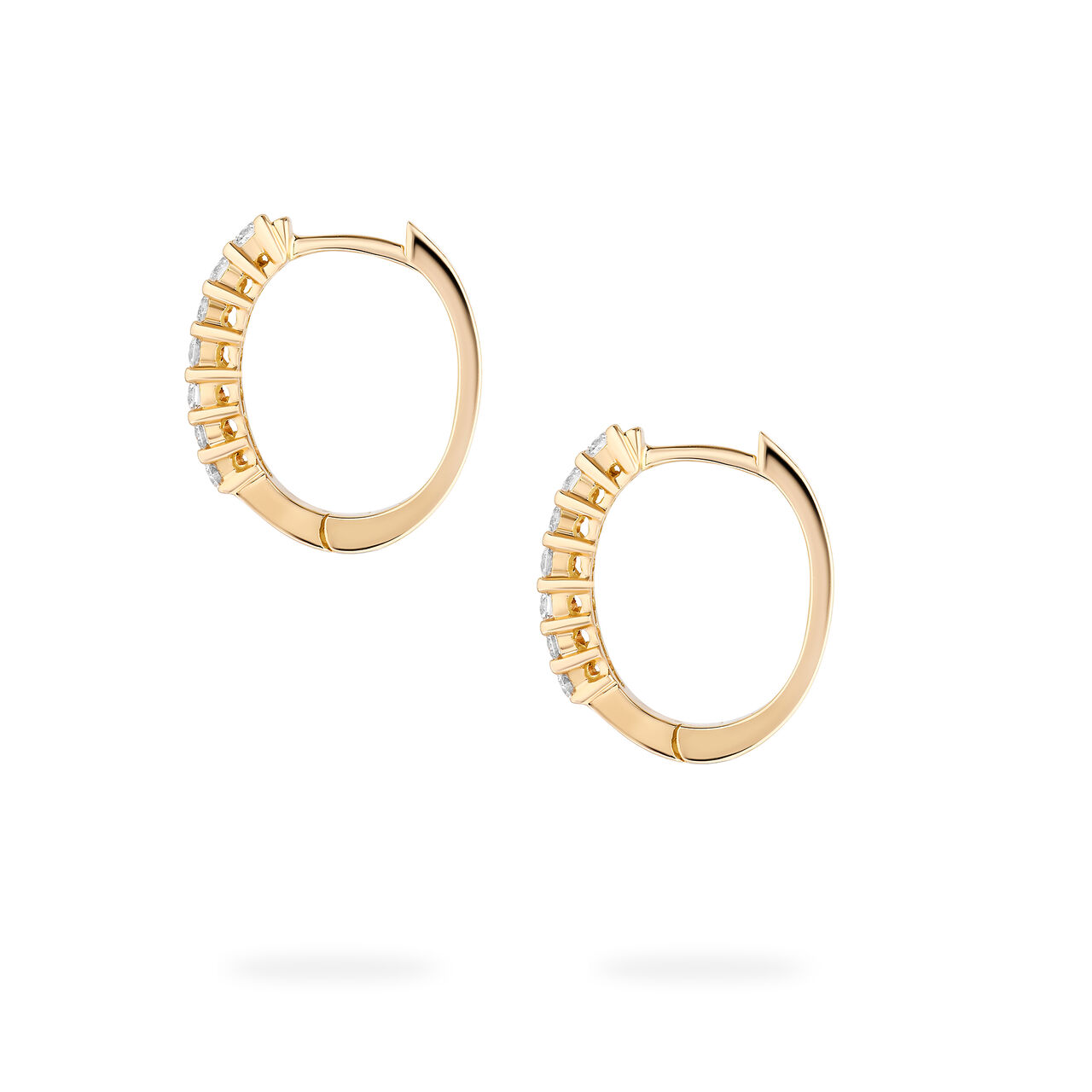 Birks Essentials Diamond Hoop Earrings in Yellow Gold image number 3
